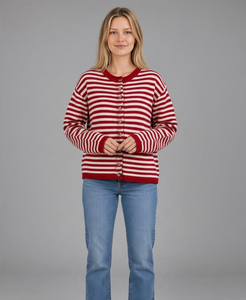 Cherry Stripe Cardigan